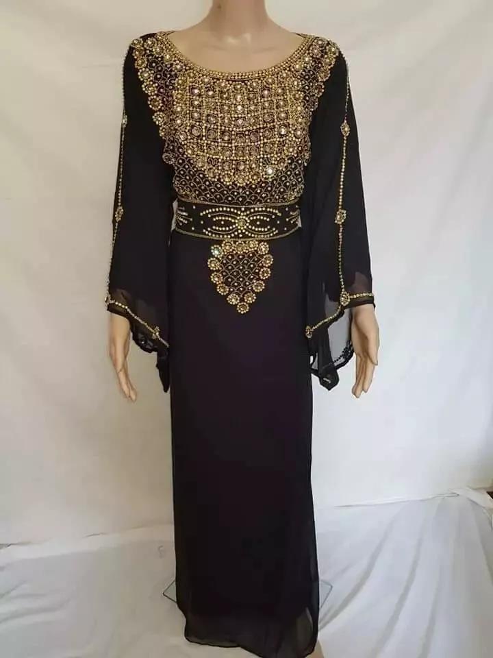 Farasha Kaftan Dubai New Islamic Moroccan Stylish Georgette Abaya Gown Dress