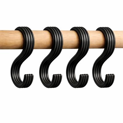 Small S Hook, Black Hanger Without Mounting for Towels, Bags, Clothes