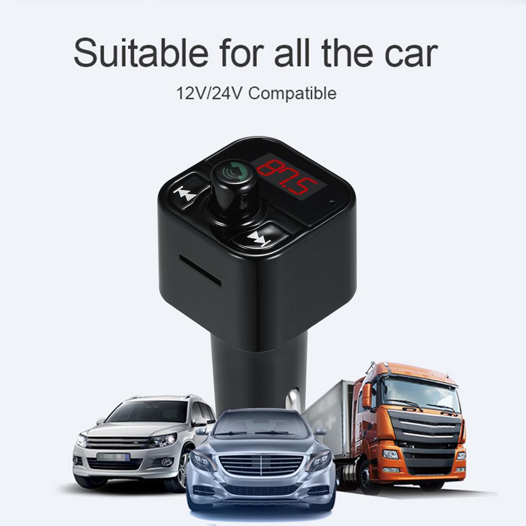 Car MP3/WAV Music Player BT 5.0 FM Modulator Transmitter Wireless Handsfree Audio Receiver Dual USB