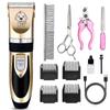 Pet Dog Grooming Clippers - Rechargeable Low Noise Cordless Pet Clippers, Professional Dog Hair Trimmer Grooming Kit With 4 Guide Combs And Cleaning B