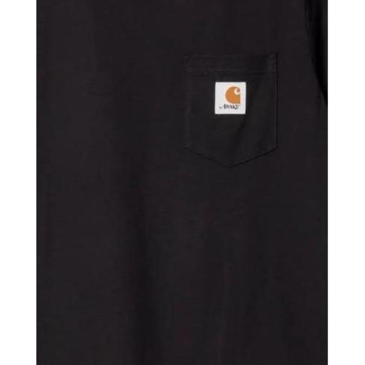 Carhartt WIP X Awake NY Совместная коллекция Весна/Лето 2023 Футболка с коротким рукавом и принтом логотипа на кармане Унисекс Футболка I031349-07Q-XX
