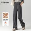 Fanzhen Women's Wool Blend Loose Wide-Leg Trousers