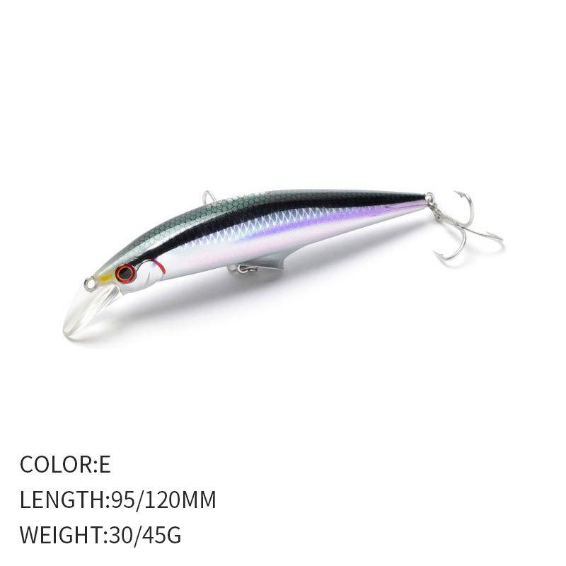 High Quality Sea Fishing Heavy Minnow Bait 120mm 45g Long Cast Freshwater Perch Sinking Minnow Lure A9093