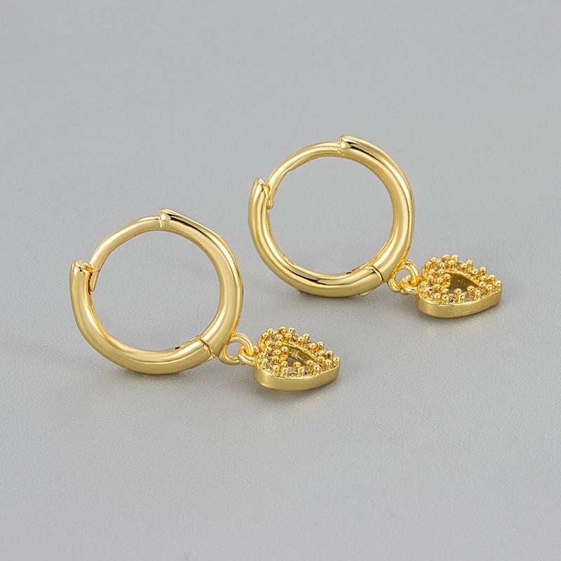 Korean-Style Zircon Heart Tassel Earrings