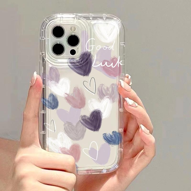 Love Heart Phone Case For iPhone 13 Case iPhone 14 15 Pro Max 11 12 16 XR XS X 7 8 Plus SE Cute Flower Shockproof Bumper Cover