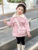 Девичье зимнее пальто на флисовой подкладке 2025: Новая утолщенная хлопковая куртка для осени и зимы
