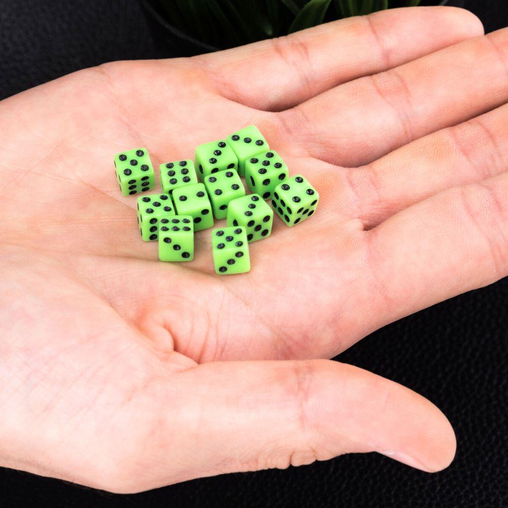 120/300/500pcs 8mm Green Plastic Dice Tabletop Board Game Team Activities Teaching Casino Entertainment Accessories YMY