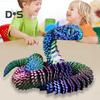 3D Printed Animals Articulated Simulated Snake Stress Relief Toys Realistic Flexible Snake Fidget Toy Tabletop Ornament for Kids Adults
