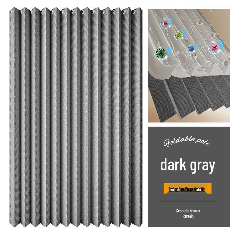 Прочный складной душевой занавес под лен с телескопической штангой для оптимизации ванной комнаты