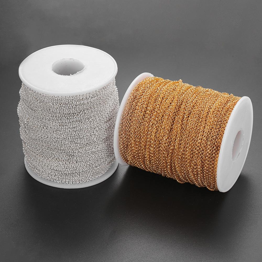 2/5m 2 2.5 5.8mm Gold Plated Necklace Punk O Long Chain Open Link Chains For DIY Jewelry Making Findings Supplies Handmade