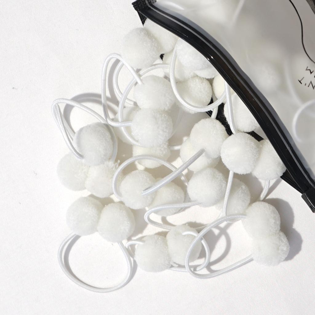 20 шт. 1,4" Маленький однотонный двойной меховой помпон с эластичной резинкой, ручной работы, резинка для волос для детей и девочек