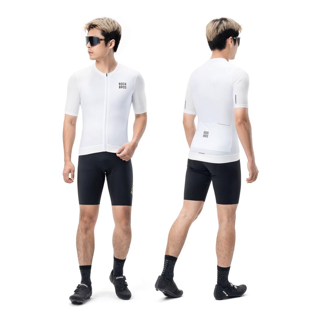 Short-sleeved cycling jersey, size S, white