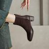 Krazing Pot Cow Suede Nubuck Autumn Winter Shoes Thick Heels Size 42 Square Toe Zipper Vintage Ankle Boots