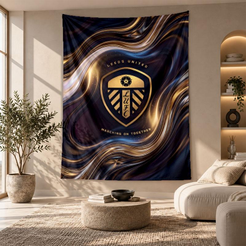 Decorative Tapestry,Leeds United Football Printed Wall Art, Lightweight Wall Hanging For Bedroom Background
