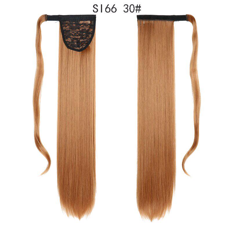 LISI HAIR Long Straight Wrap Around Clip In Ponytail Hair Extension Heat Resistant Synthetic Pony Tail Fake Hair