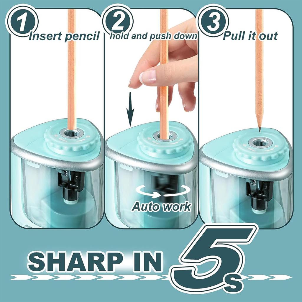 Электрическая точилка для карандашей Полуавтоматическая Работает от батареек Простое управление Точилка для карандашей для детей