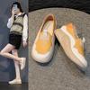 2025 Spring Genuine Leather White Round Toe Breathable Platform Shoes: Two-Wear Soft Sole Casual Design