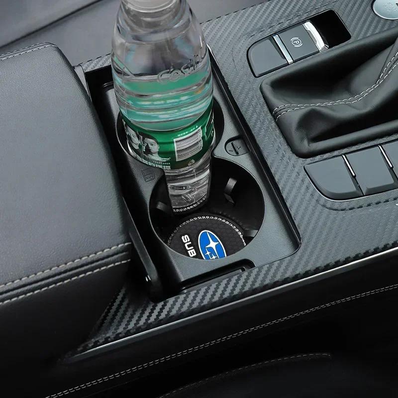 2Pcs Car Coaster Water Cup Slot Non-Slip Pads For Subaru Forester XV Outback Legacy WRX Tribeca Levorg BRZ Crosstrek Accessories oi3