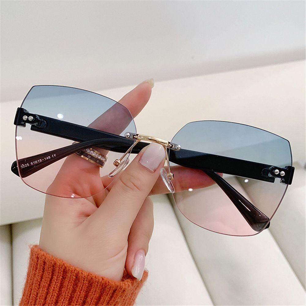 2022 New UV400 Vintage Women Shades Rimless Sunglasses Frameless Sun Glasses Gradient Sunglasses