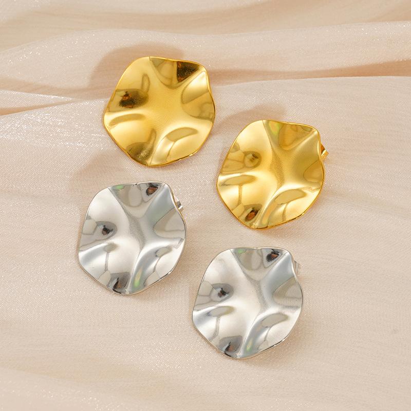 Tide титановый металлический ощущение сталь геометрический давление масла нерегулярные серьги иглы для ушей женские нишевые ретро серьги из нержавеющей стали женские