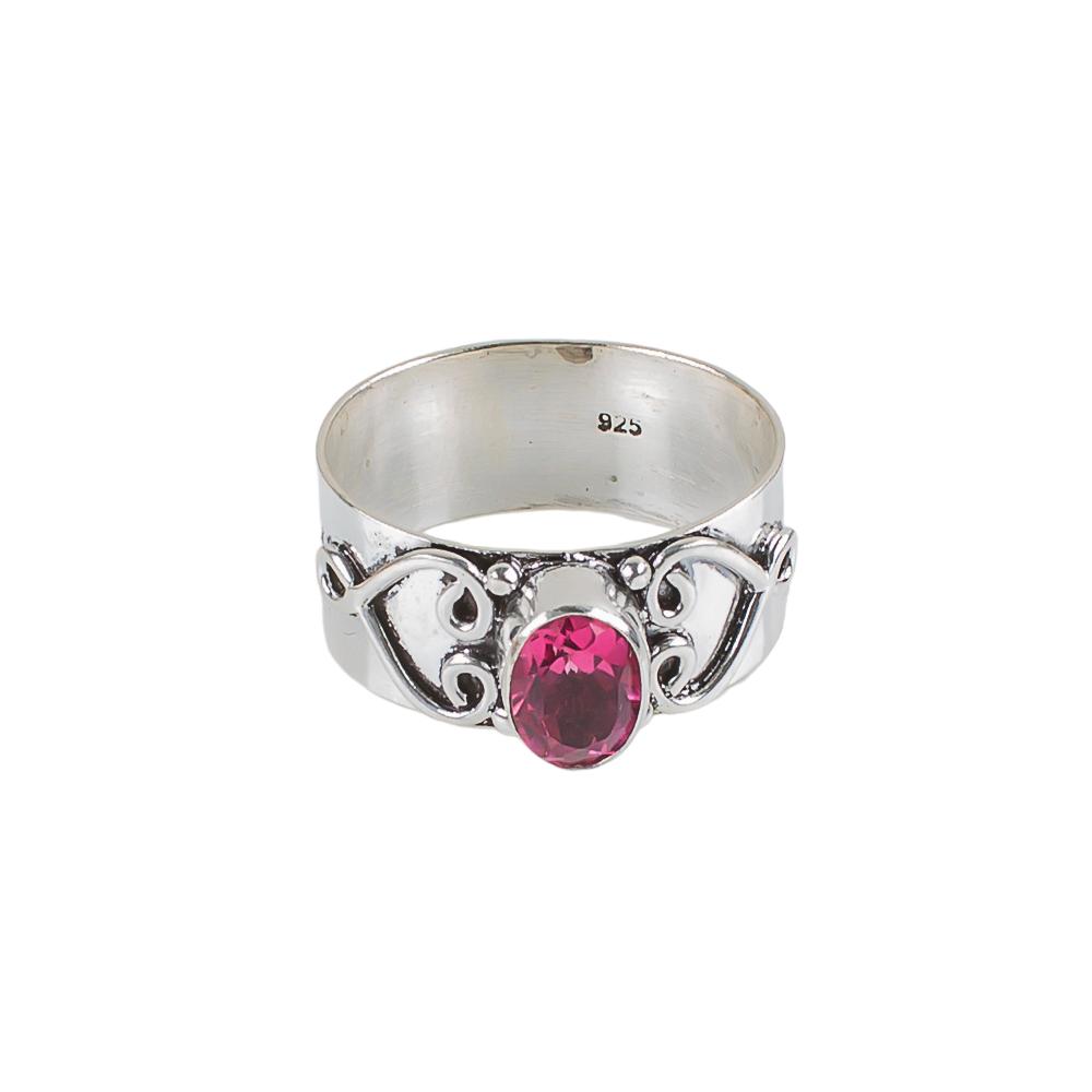 Pink Tourmaline Gemstone 925 Sterling Silver Jewelry Handcrafted Statement Ring RR-16-2