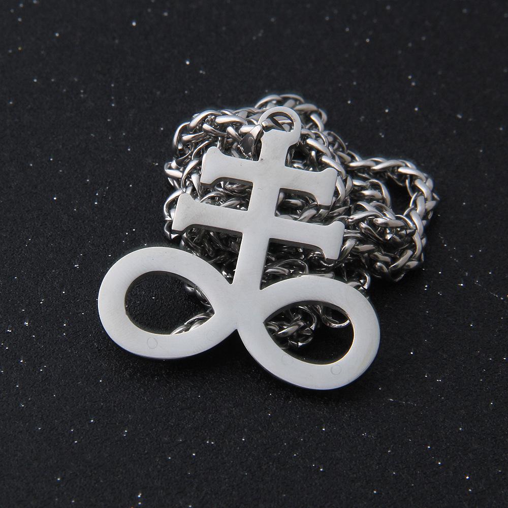 Мужское ожерелье из нержавеющей стали с крестом - Готические сатанинские демонические подвески-аксессуары - Альтернативные религиозные украшения