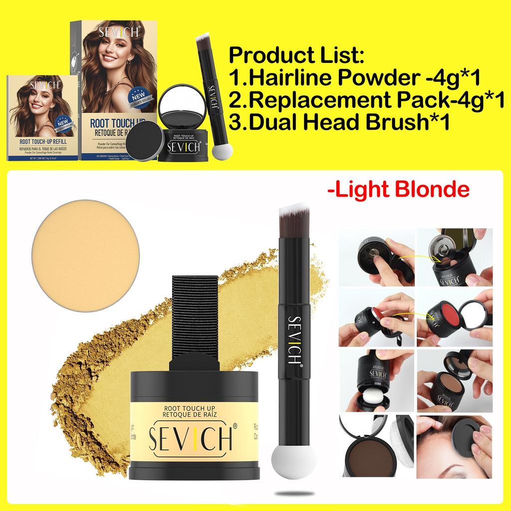 Пудра для линии роста волос Консилер Временная маскировка корней волос Контроль линии роста волос Покрытие седины Пудра-тень для линии роста волос Мгновенно