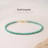 3mm Natural Turquoise Bracelet with 14k Gold - Dainty Women's Single Strand for Gifting