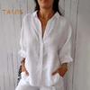 Женская повседневная рубашка с лацканами, однобортная рубашка с рукавом 3/4, однобортная рубашка с разрезом сзади и галстуком-бабочкой, одноцветная рубашка, уличная одежда