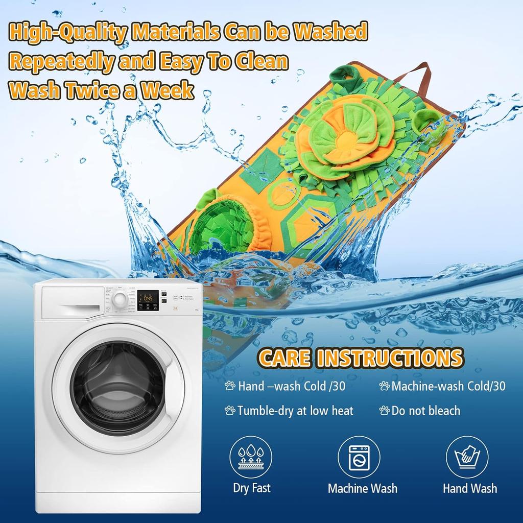 Large Snuffle Mat, 34'' x 19'' Snuffle Mat for Dogs, Dog Puzzle Mat with Sounds for Interaction Dog Foraging and Sniffing Feeding, Encourage Natural