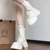 Fashion Thick Bottom Women Ankle Boots Designer Pleated Round Toe Shoes Autumn Modern Short Booties Zapatos De Mujer