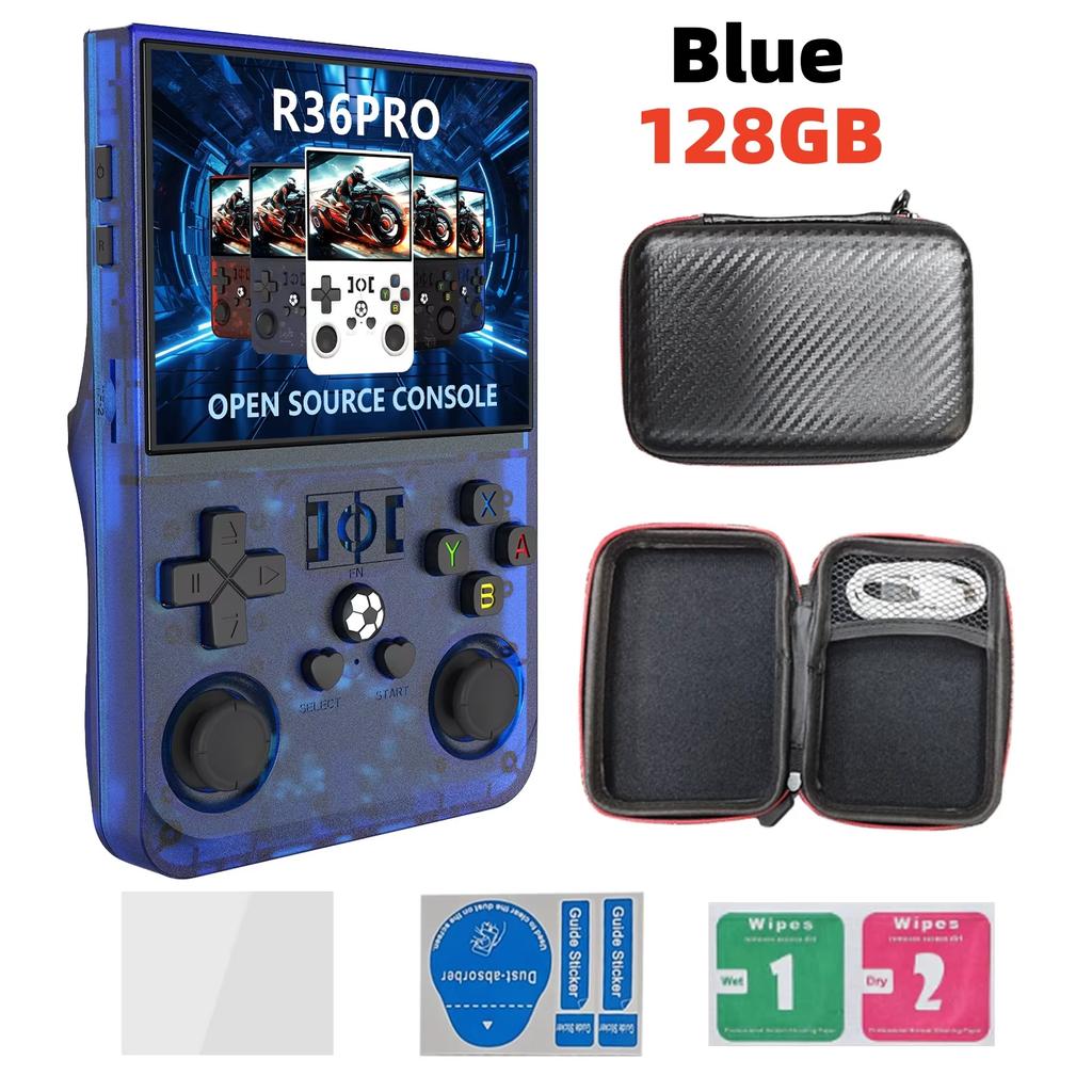 Ретро портативная игровая консоль R36 Ultra, IPS экран, 128 ГБ игр, портативный карманный плеер, система Linux R36S R36 PRO