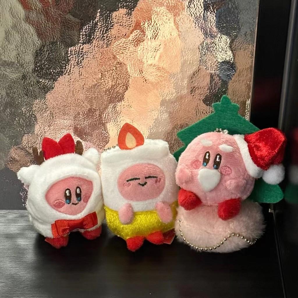 Плюшевая игрушка Kirby Рождественская серия Подарок со снеговиком и зеленой елкой для праздничных украшений