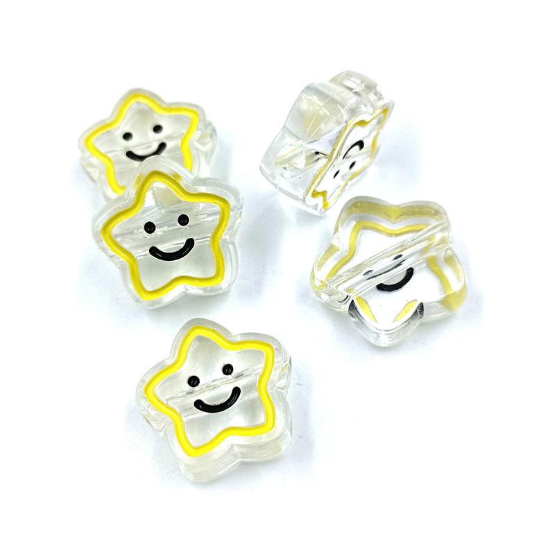 5 шт. 19 мм акриловые капельницы масла прозрачные пентаграммы смайлик бусины DIY ручной работы ожерелье из бисера веревка аксессуары для волос