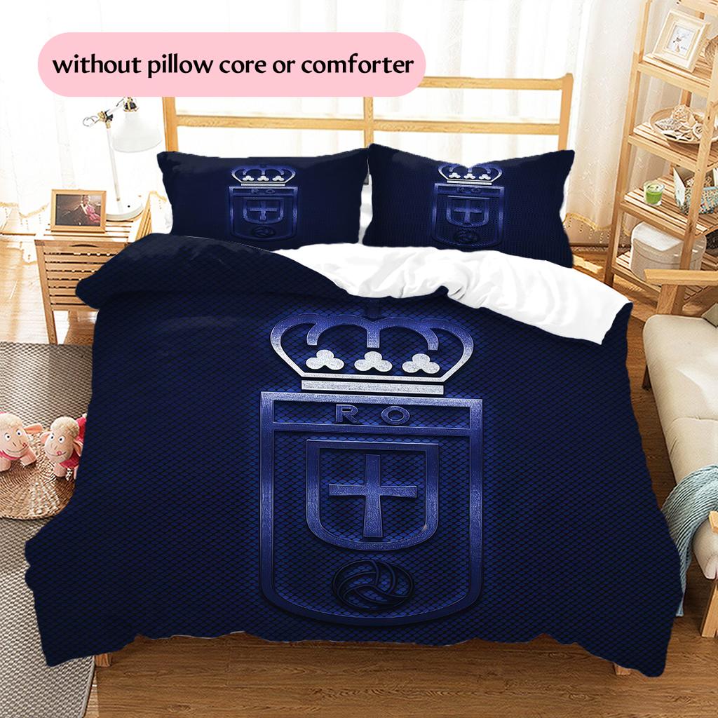 Real Oviedo Pattern Bedding Home Decoration Birthday Gift (1 * duvet cover + 2 * pillowcase, without core)