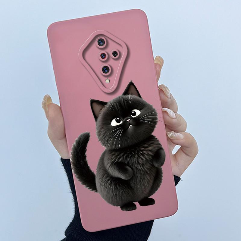 For Vivo S1 Pro Case 1920 PD1945F_EX Cover Lovely Cat Soft Liquid Silicone Matte Phone Case For Vivo X50 Lite V17 Russia Coque