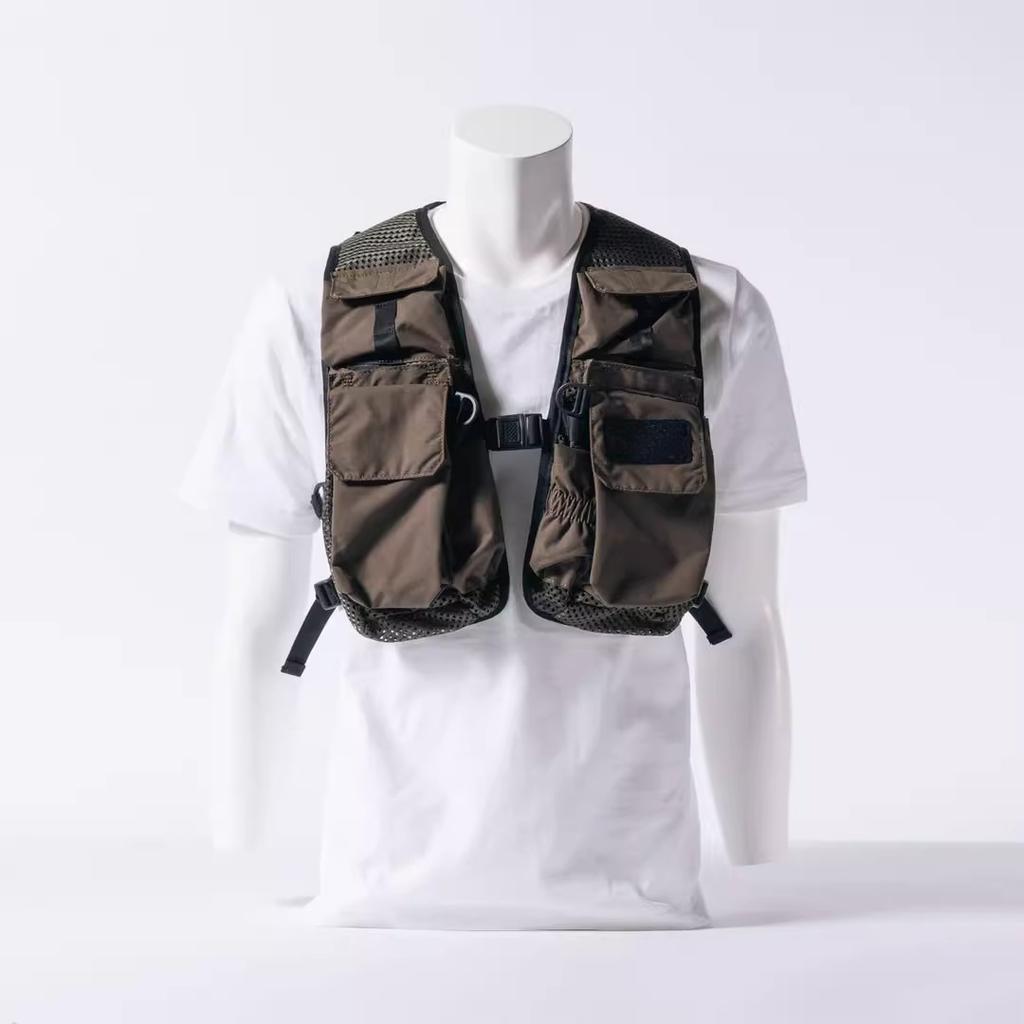 American Street Outdoor Fishing Mountaineering Multifunctional Vest Boys Casual Loose Mesh Breathable Functional Wind Vest