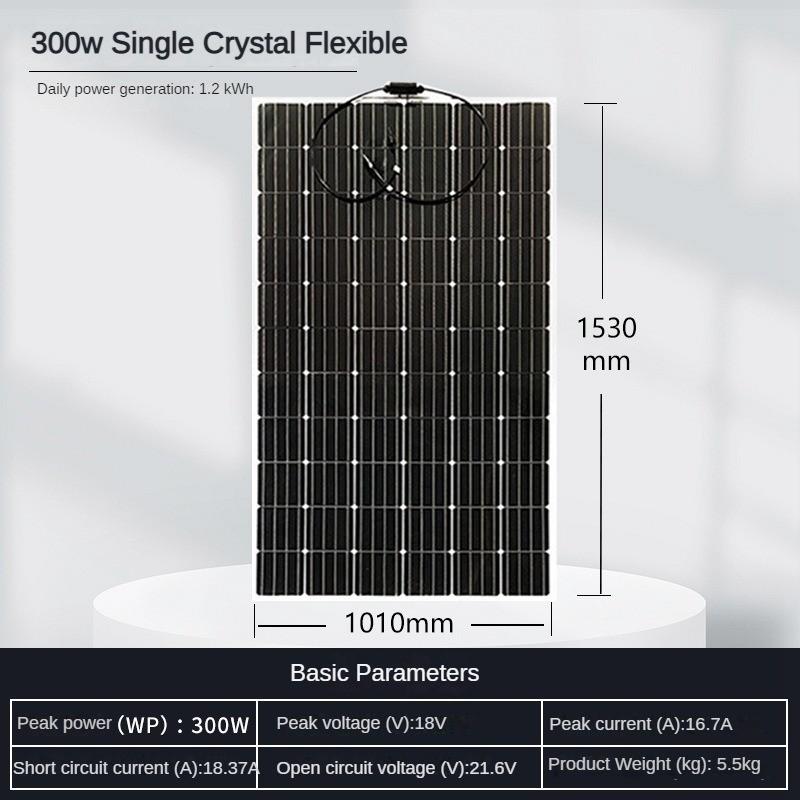 Портативная гибкая солнечная панель Монокристаллический кремний Фотоэлектрическая панель для выработки электроэнергии Кровельная панель солнечных элементов