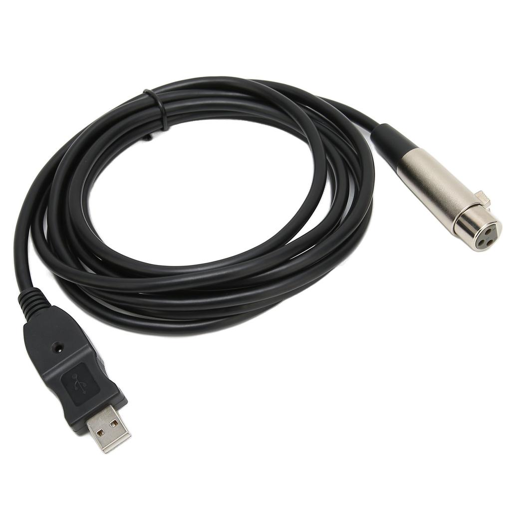USB Microphone Cable USB Male To XLR Female Mic Link Converter Cable for Microphones Recording 9.8ft