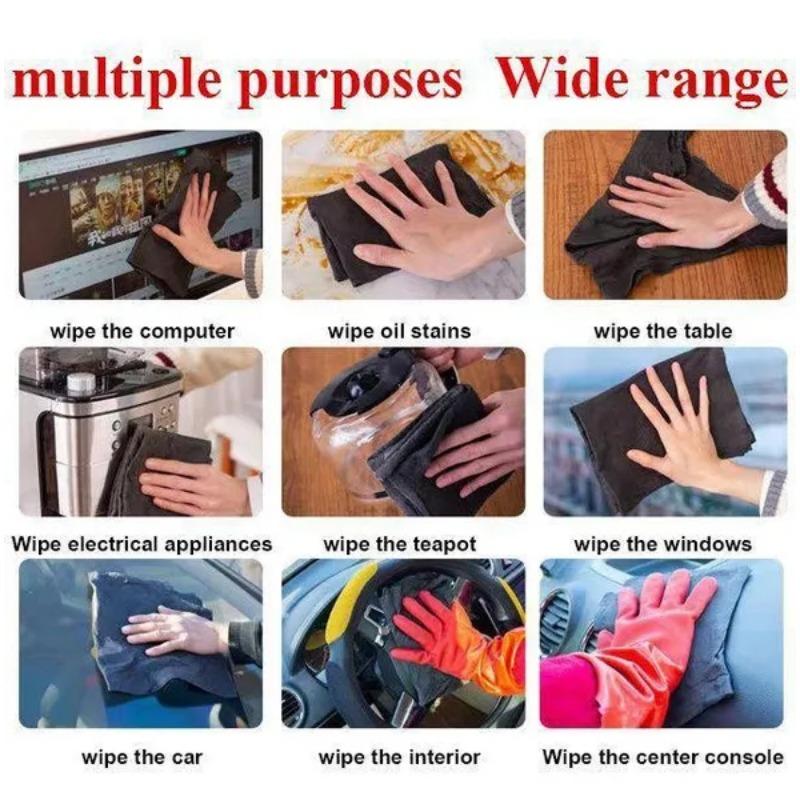3/5/10 шт. Волшебная салфетка для протирки стекла, не оставляющая разводов, толстая волшебная салфетка для очистки, многоразовые салфетки из микрофибры для окон, стеклянное полотенце для кухни и автомобиля