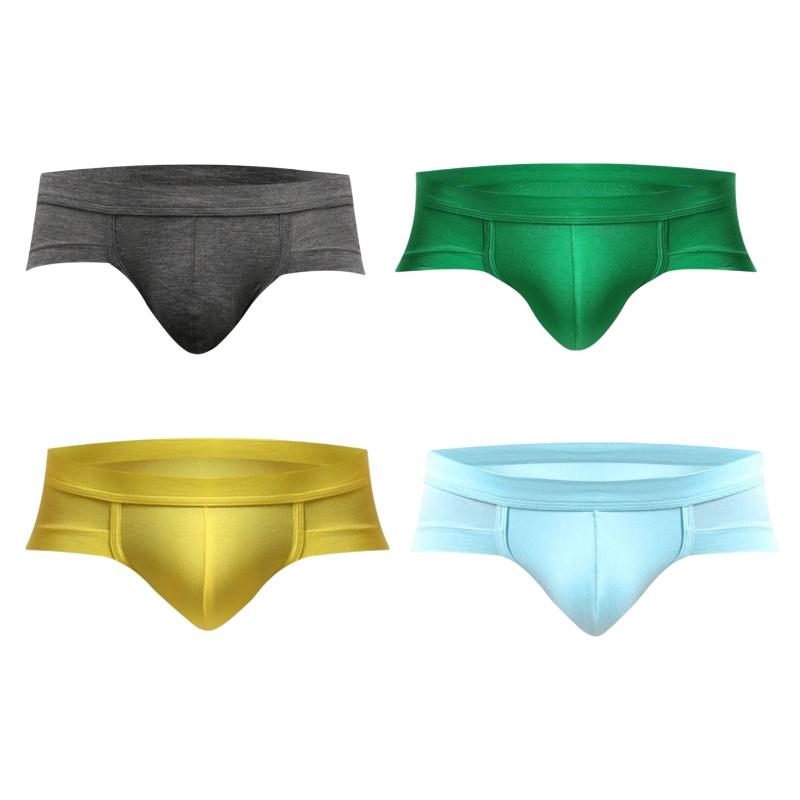 4 шт., мужские модальные трусы с низкой посадкой, мягкие дышащие U-выпуклые трусы-боксеры с 3D изгибом, 360 градусов, шорты для мальчиков, нижнее белье