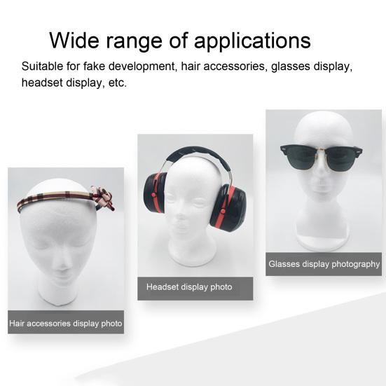 Foam Mannequin Head Model Display Stand for Wigs Hats Jewelry Glasses Holder Easy To Use Shop Rack for Salon DIY Painting