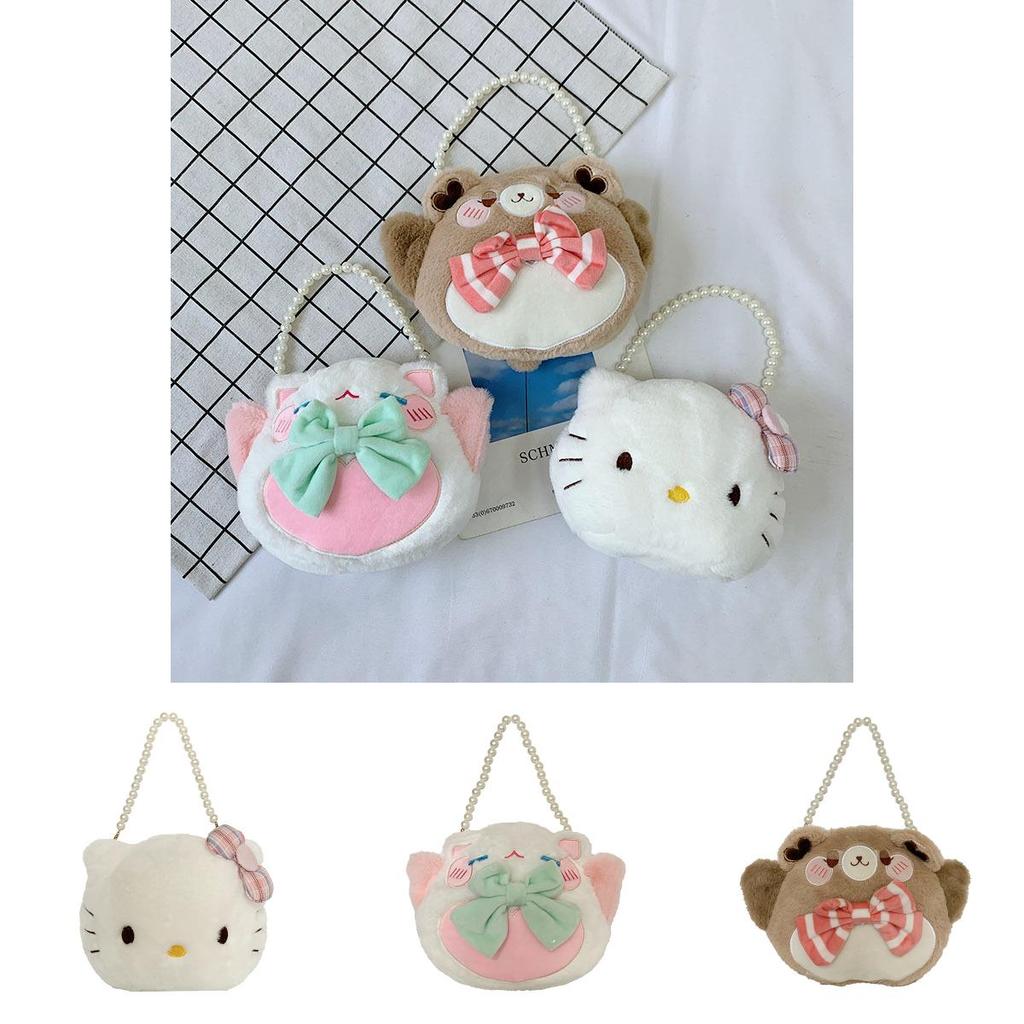 Плюшевая копилка-кошелек Hello Kitty Овечка Медвежонок на молнии для детей и девочек