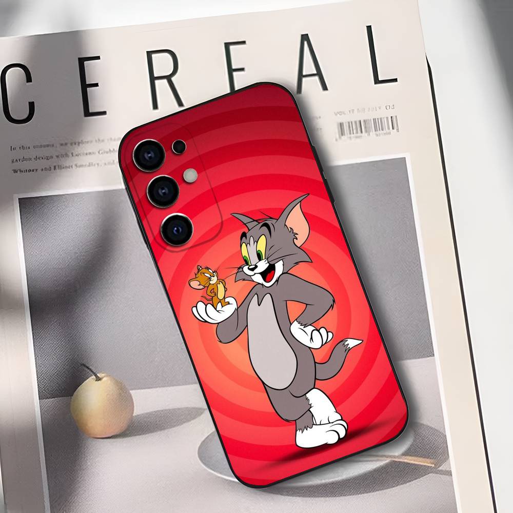 Cartoon T-Toms And J-Jerrys Phone Case For Samsung S25,S24,S21,S22,S23,S30,Ultra,S20,Plus,Soft Silicone Black Cover