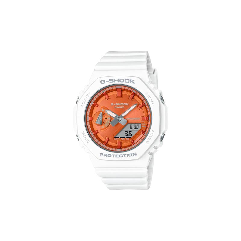 Casio Серия с двойным дисплеем (ЖК/стрелочным), водозащищенный и ударопрочный механизм, Кварцевый, полимерный ремешок, , тот же стиль для мужчин и GMA-S2100WS-7APRGA-2100WS-7APR