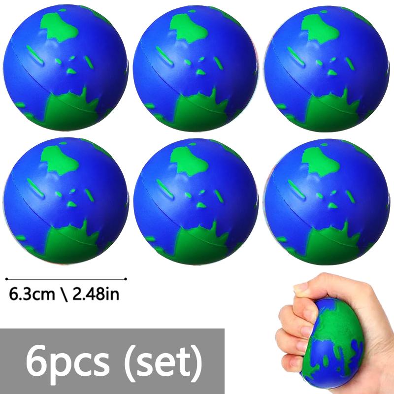 Toys Educational Mini World Earth Stress Balls Toy Foam Planet PU Globe Squeezable Balls Finger Exercise Stress Relief Children