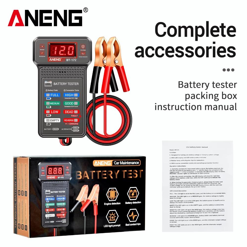 12V Automotive Battery Analyzer Reverse Alarm Intelligent Battery Tester Automotive Repair Tool