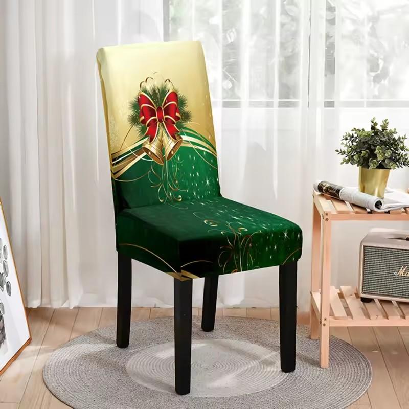 Christmas Chair Cover, All-Inclusive, Suitable for European and American High Chairs, Dining Chair Cover, Atmosphere Decoration, Elastic Chair Cover