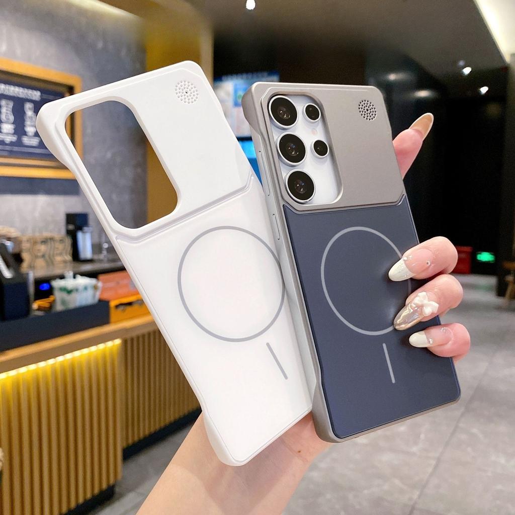 Suitable for Samsung S23ULTRA Aromatherapy AG Matte Frameless Mobile Phone Case S25 S24U Thin Circle Magnetic Suction Protective Case