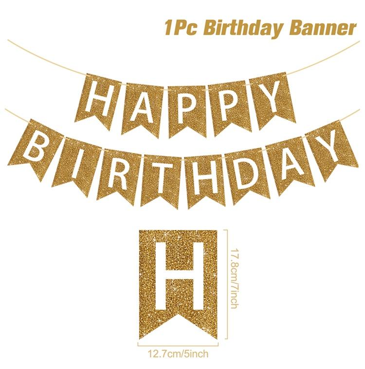 С днем рождения, подвесной флаг, баннер, блестящий, золотой, 30, 40, 50-й, флаг, гирлянда, баннер, товары для вечеринок для взрослых, день рождения